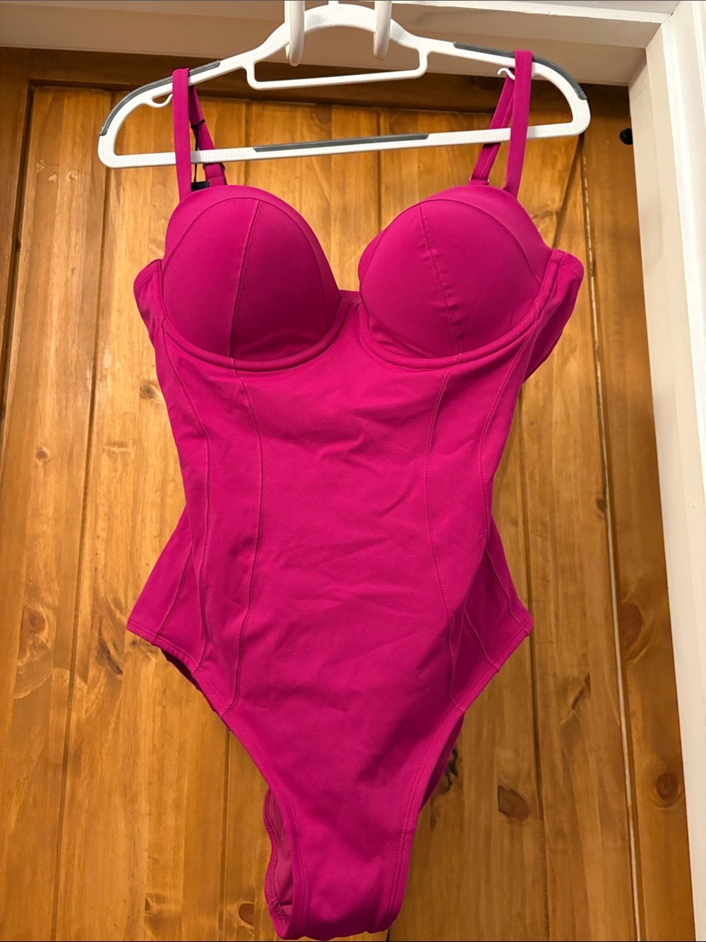 TA3 Lushy Vibrant Berry Bustier One-Piece Swimsuit D/DD Size Large-Short Torso - Picture 1 of 9